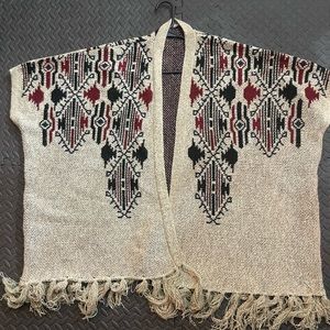 Three Bird Nest sweater ruana wrap. OS. Never worn.